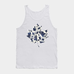 Blue Begonia Leaves floral vintage pattern Tank Top